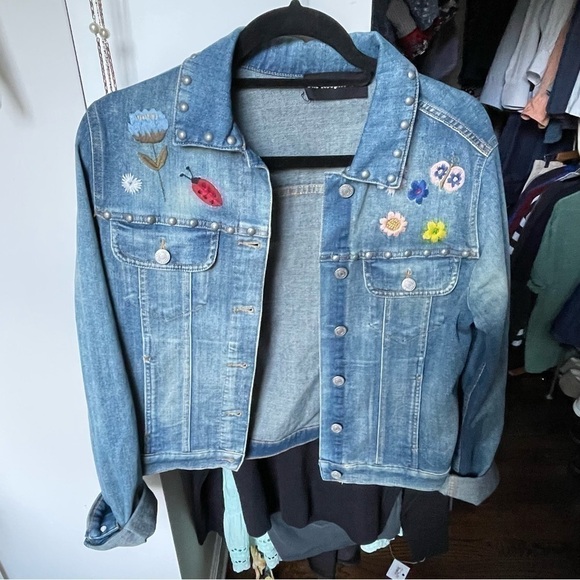 THE Kooples Denim Embroidered Jacket - Picture 8 of 9